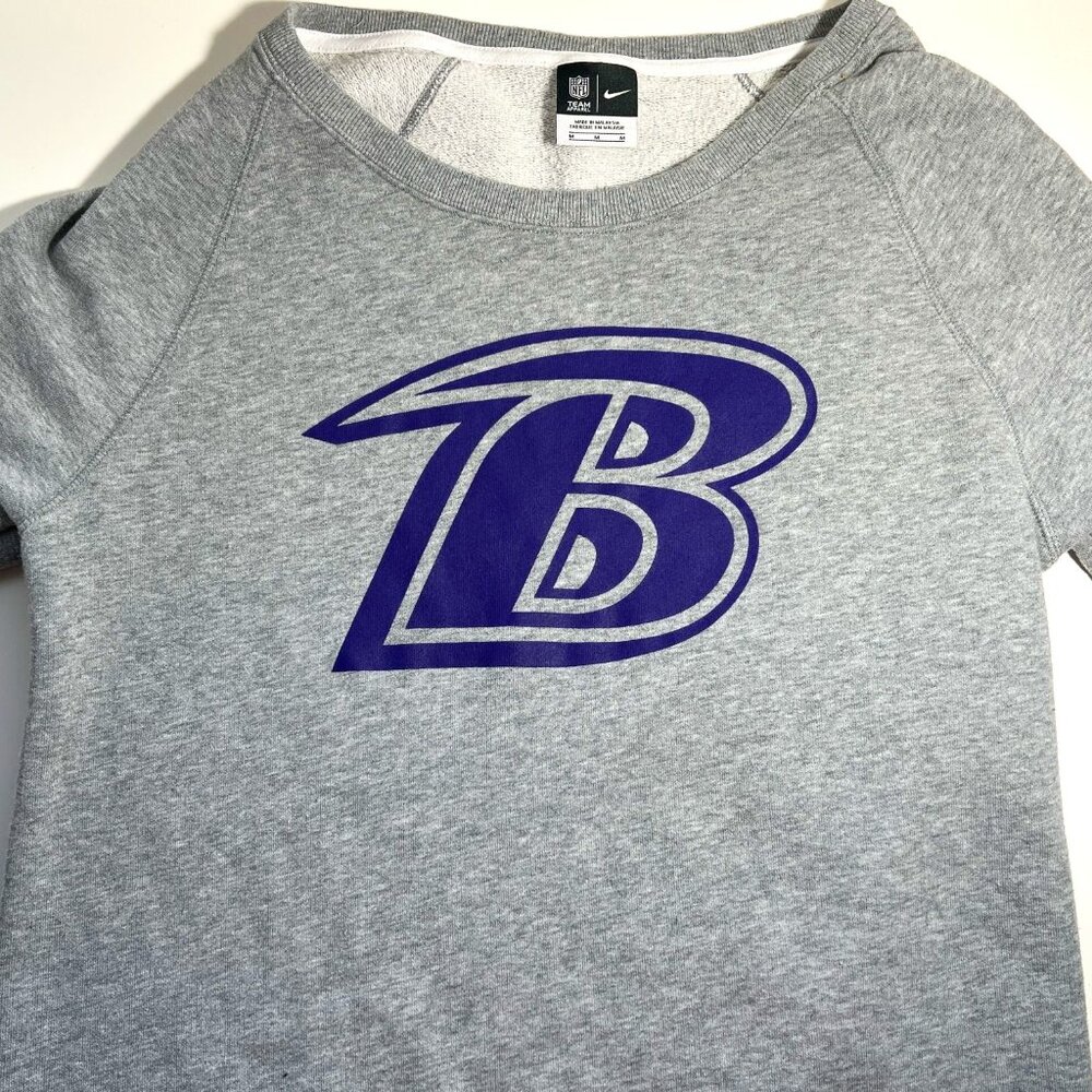 Nike Baltimore Ravens NFL Long Crewneck Grey Sweatshirt | Size M